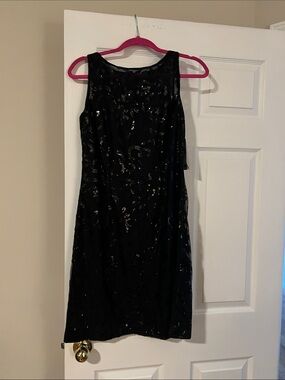 American Living Black Sequin Midi Dress